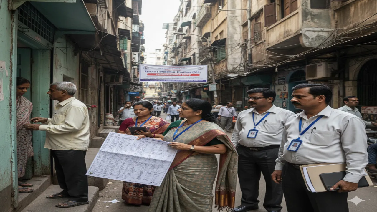 AI illustration of Officials and Citizens Participation in SIR Across India